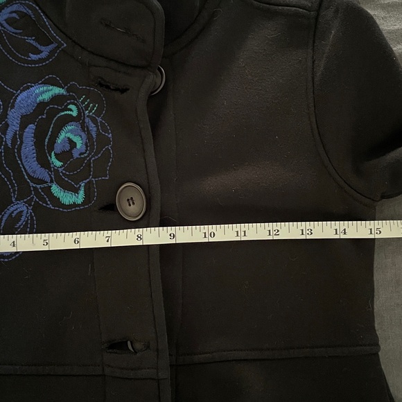 Johnny Was Black Floral Embroidered Coat - Picture 10 of 16